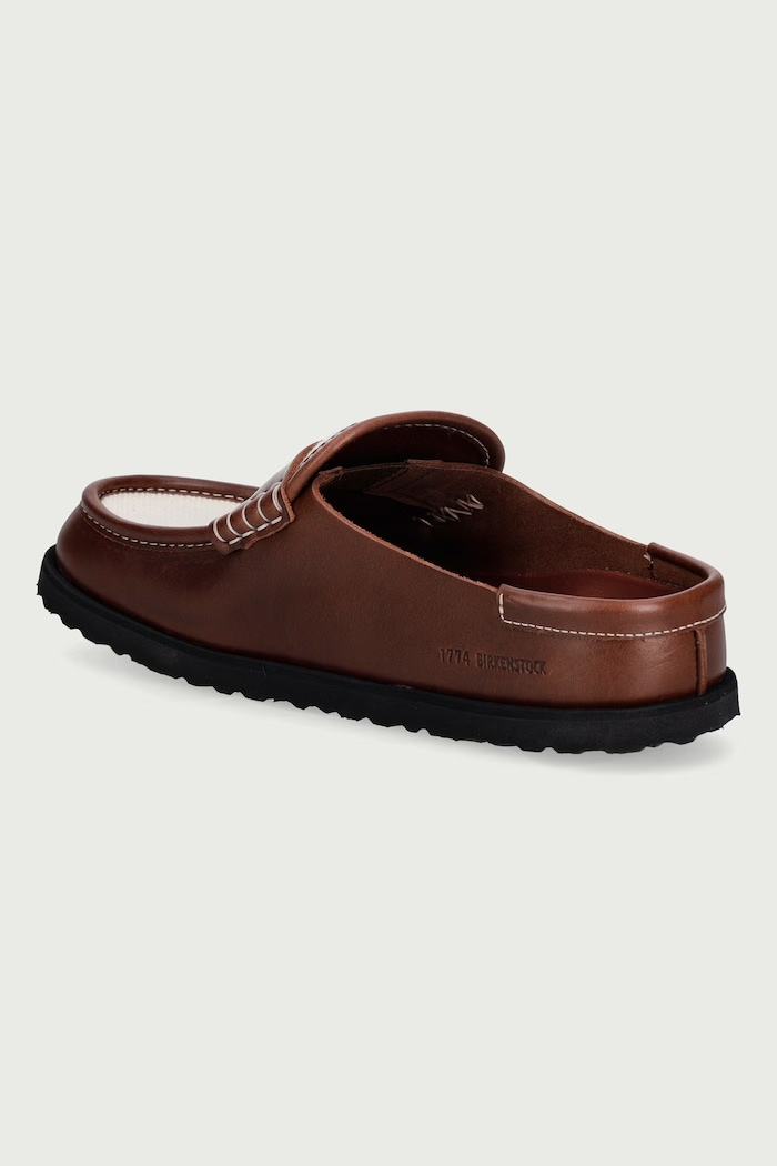 Shoes Birkenstock 1774 Naples Wrapped Canvas slides mules Women's leather 1032445 brown