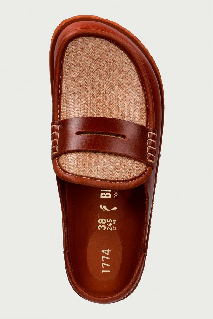 Naples Wrapped Raffia klapki damskie Birkenstock 1774 1032427 brązowy