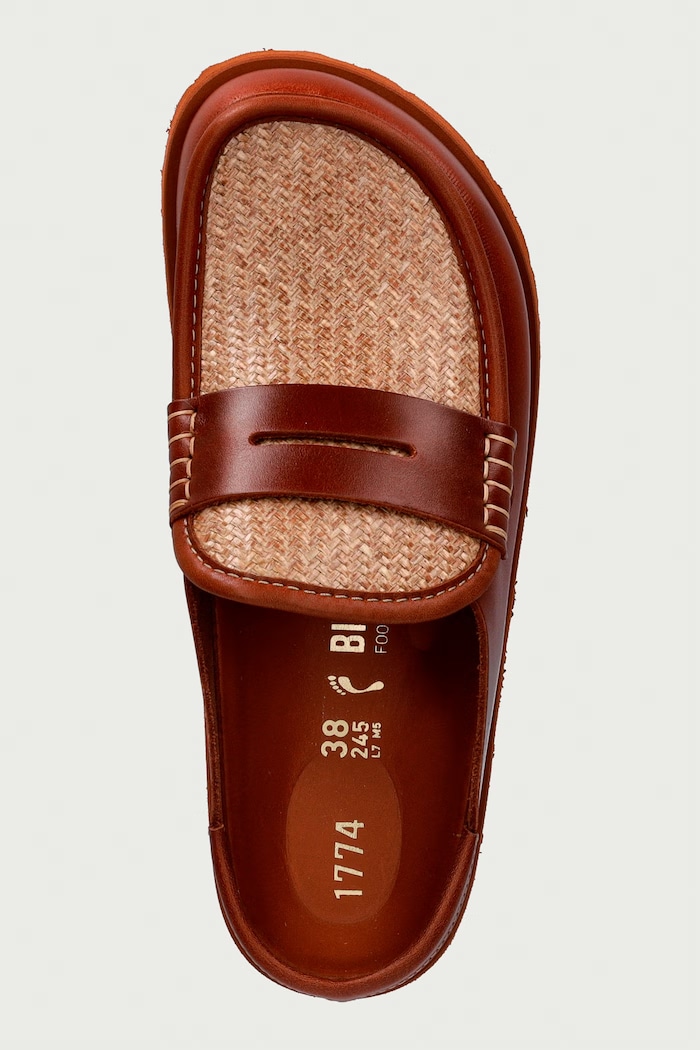 Naples Wrapped Raffia klapki damskie Birkenstock 1774 1032427 brązowy