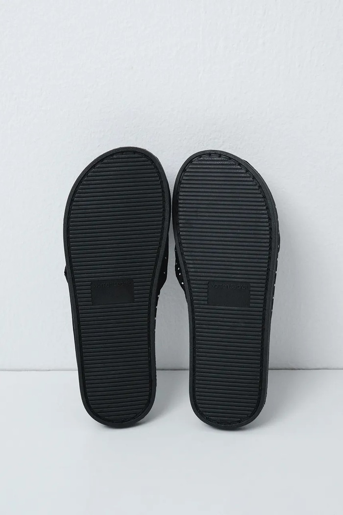 women'secret Пантофи дамски TC DOTS SLPRS BLACK 4994432 черен AW26
