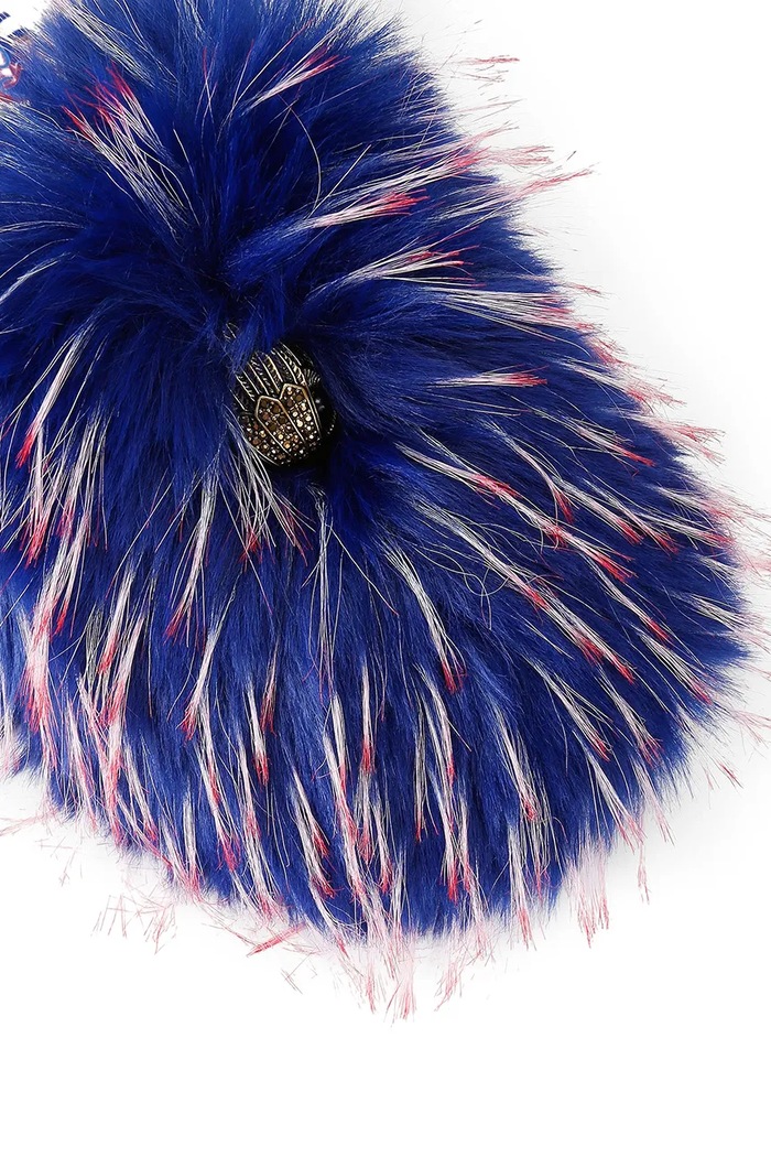 Obuwie Kurt Geiger London Kapcie damskie z miękkiego materiału Kensington Slippers 6318989999 granatowy