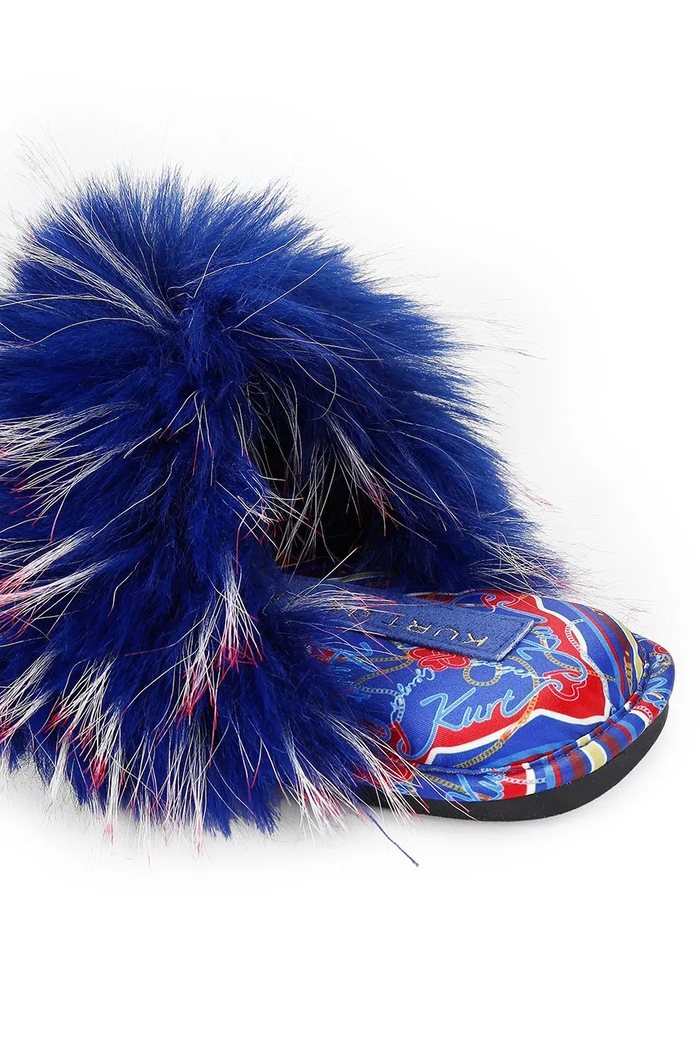 Kapcie damskie z miękkiego materiału Kensington Slippers Kurt Geiger London 6318989999 granatowy