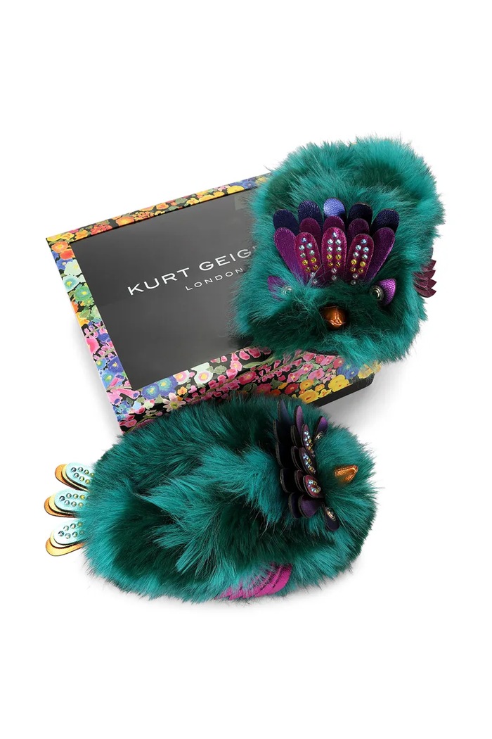 Kapcie damskie Eagle Fluff Slipper Kurt Geiger London turkusowy 6312970999
