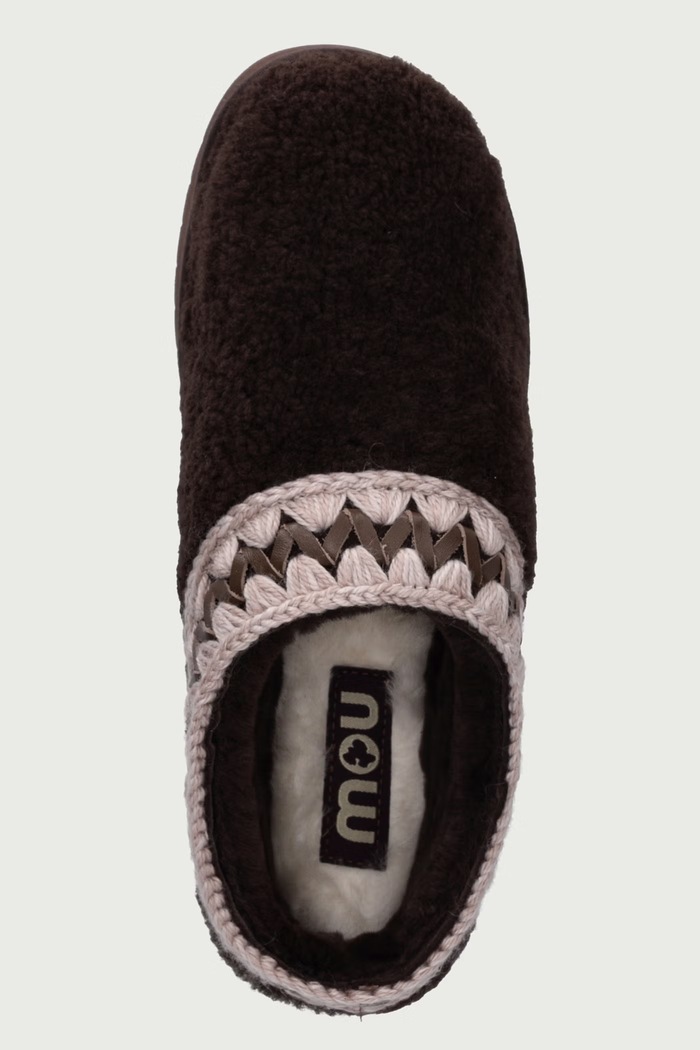 Papuče dámske Platform Clog Curly Sheepskin Mou MU.FW681009M.MOCHA hnedá