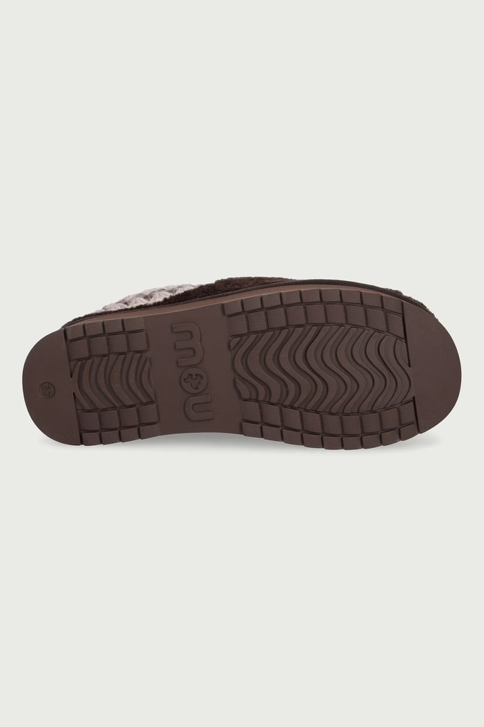 Papuče dámske Platform Clog Curly Sheepskin Mou hnedá MU.FW681009M.MOCHA