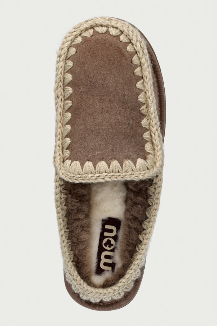 Kapcie damskie zamszowe Clog Eskimo Platform Mou MU.FW681004A.ELGRY beżowy