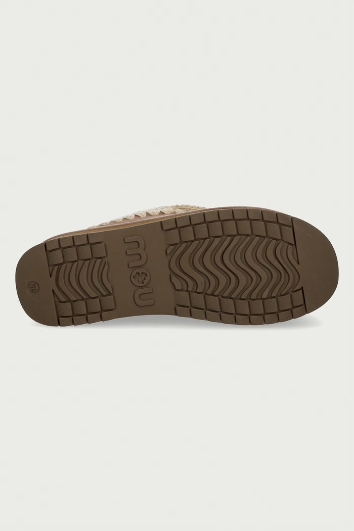 Kapcie damskie zamszowe Clog Eskimo Platform Mou beżowy MU.FW681004A.ELGRY