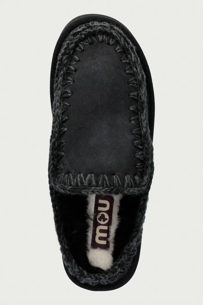 Чехли сабо дамски от велур Clog Eskimo Platform Mou MU.FW681004A.BKBK черен