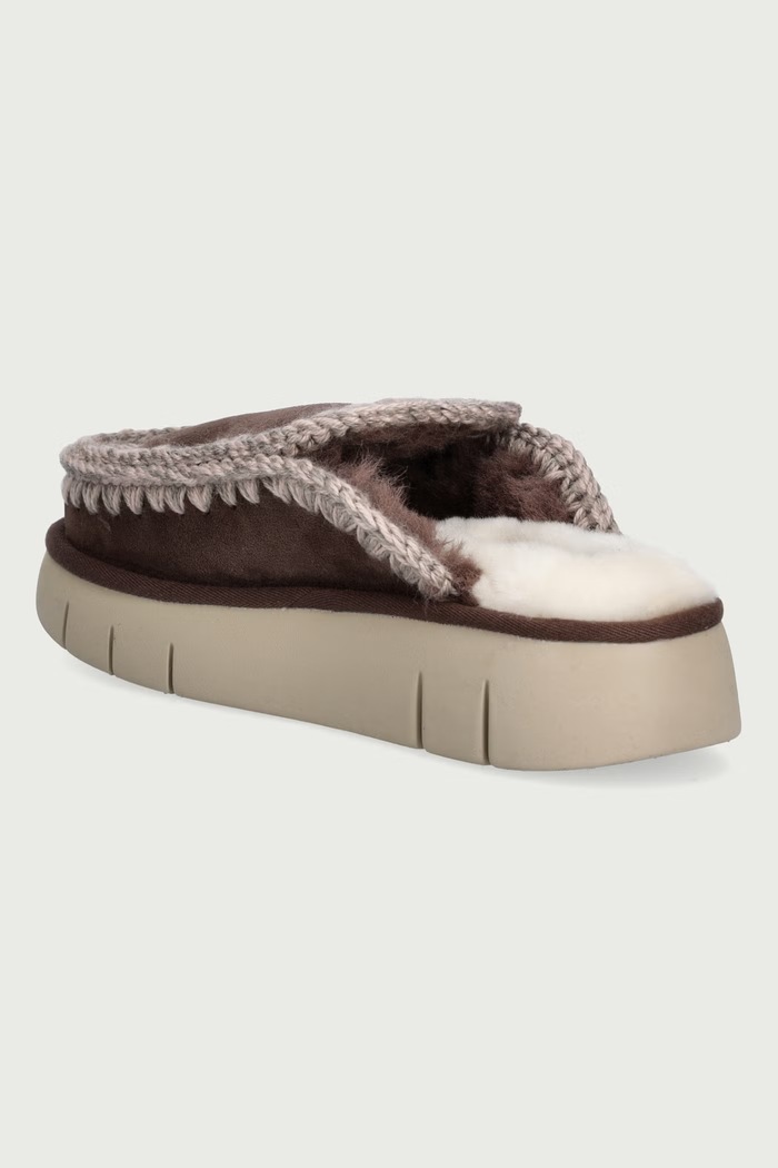 Obuća Mou Papuče za žene od brušene kože Bounce Clog MU.FW531014A.BRPEP smeđa