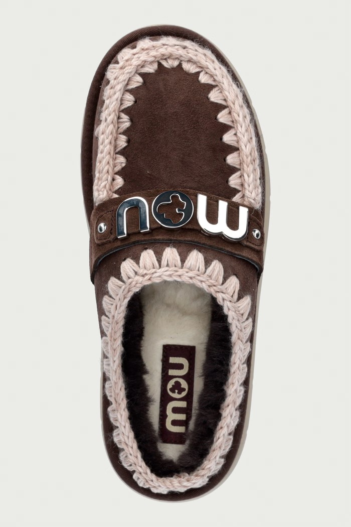 Papuče dámske semišové Bounce Clog Metal Logo Mou MU.FW531001A.MOCHA hnedá