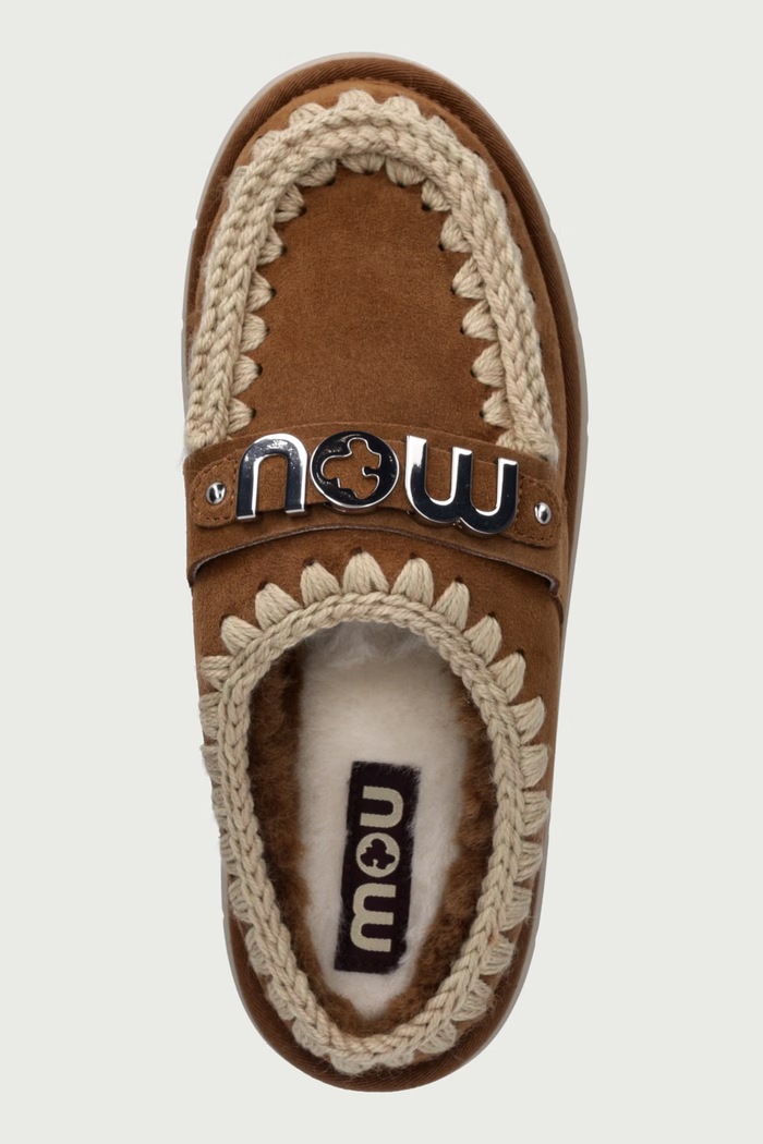 Παντόφλες Γυναικεία σουέτ Bounce Clog Metal Logo Mou MU.FW531001A.COG καφέ
