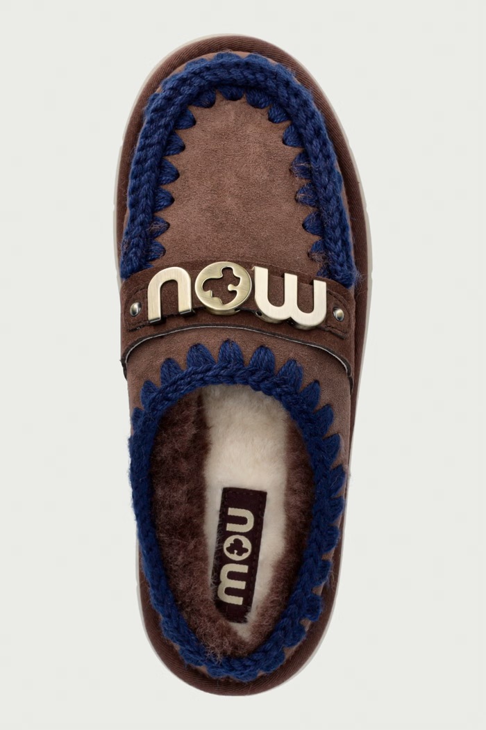 Papuče dámske semišové Bounce Clog Metal Logo Mou MU.FW531001A.BRPNAV hnedá