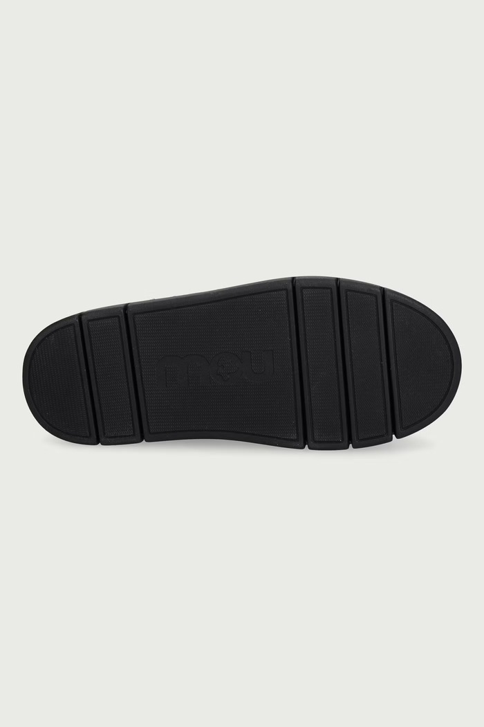 Papuče za žene od brušene kože Bounce Clog Metal Logo Mou crna MU.FW531001A.BKBK