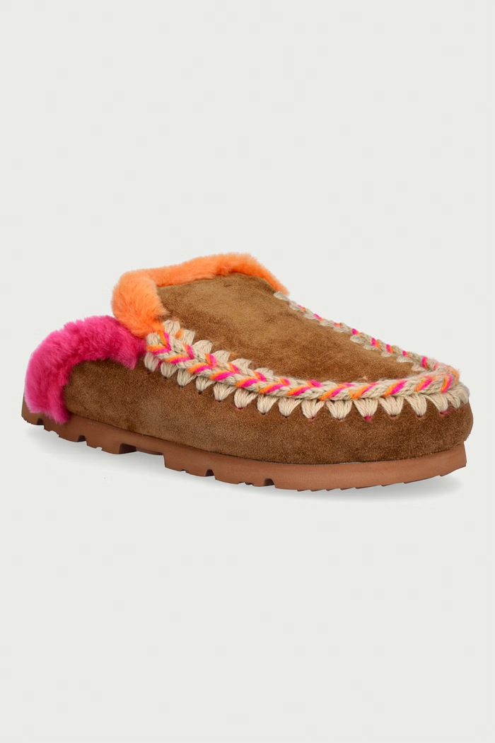 Mou Σαγιονάρες Γυναικεία σουέτ Winter Bio Overstitching καφέ MU.FW431005A.COG