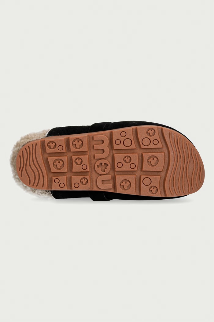 Чехли дамски от велур Winter Bio Slide Logo Mou черен MU.FW431000A.BKBK