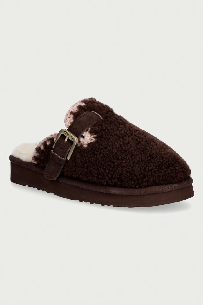 Mou Σαγιονάρες Γυναικεία Curly Clog Eskimo καφέ MU.FW101126M.MOCHA