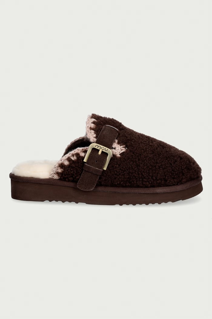 Mou Σαγιονάρες Γυναικεία Curly Clog Eskimo MU.FW101126M.MOCHA καφέ AW26