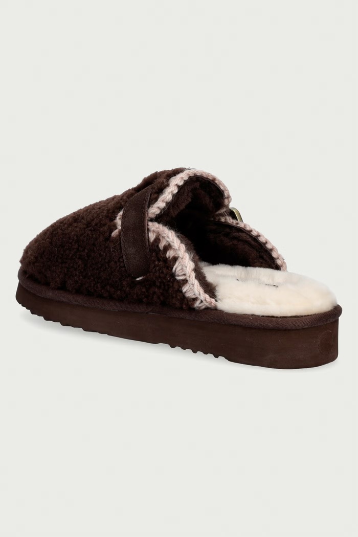 Παπούτσια Mou Σαγιονάρες Γυναικεία Curly Clog Eskimo MU.FW101126M.MOCHA καφέ