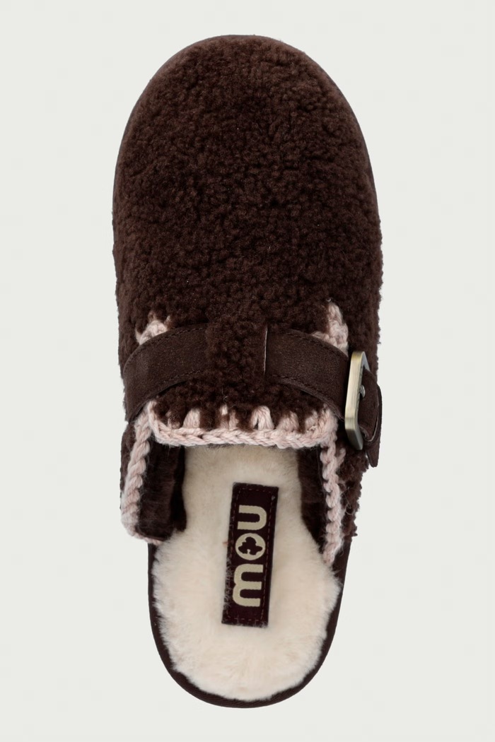 Σαγιονάρες Γυναικεία Curly Clog Eskimo Mou MU.FW101126M.MOCHA καφέ