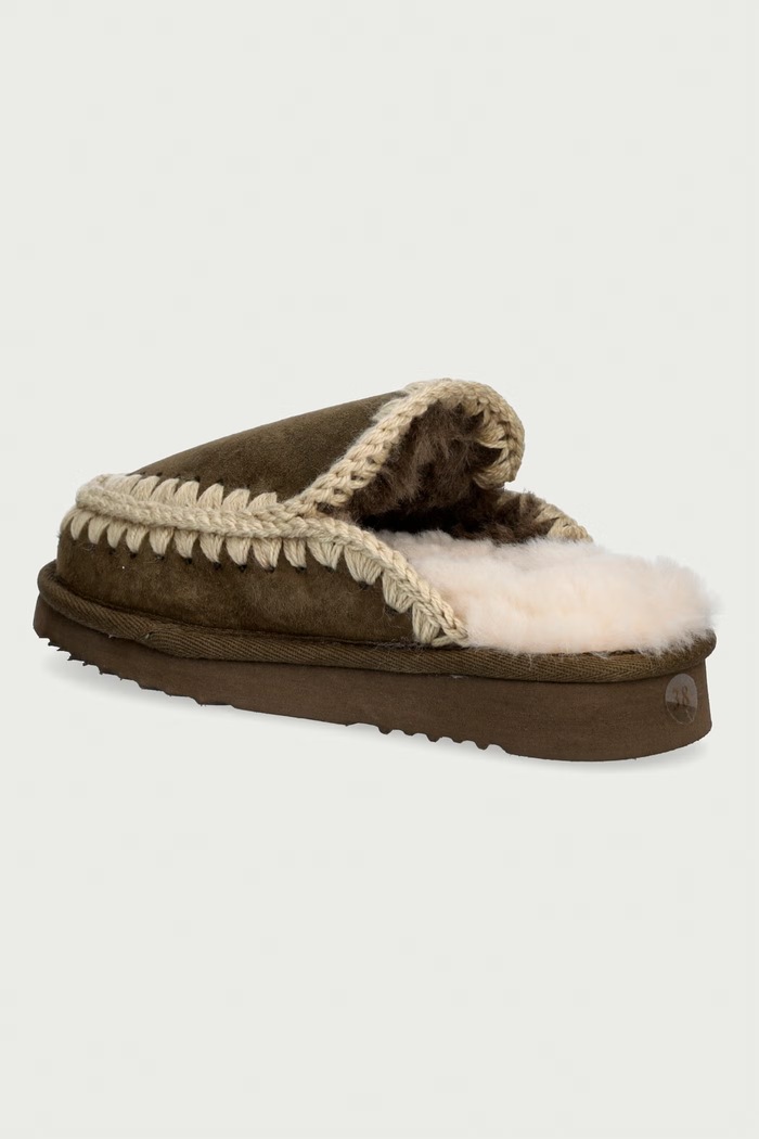 Παπούτσια Mou Παντόφλες Γυναικείες σουέτ Eskimo Slipper MU.FW101125A.MOO πράσινο