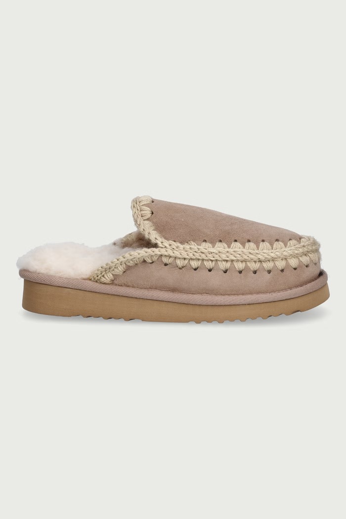 Mou Papuče za žene od brušene kože Eskimo Slipper MU.FW101125A.CAM bež AW26
