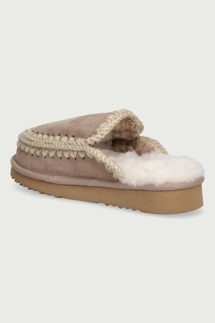 Obuća Mou Papuče za žene od brušene kože Eskimo Slipper MU.FW101125A.CAM bež