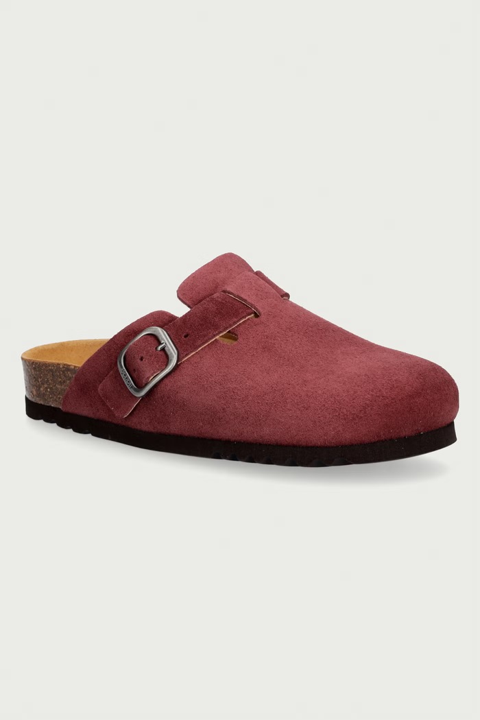 Scholl Šľapky mules dámske semišové FAE burgundské F321981014