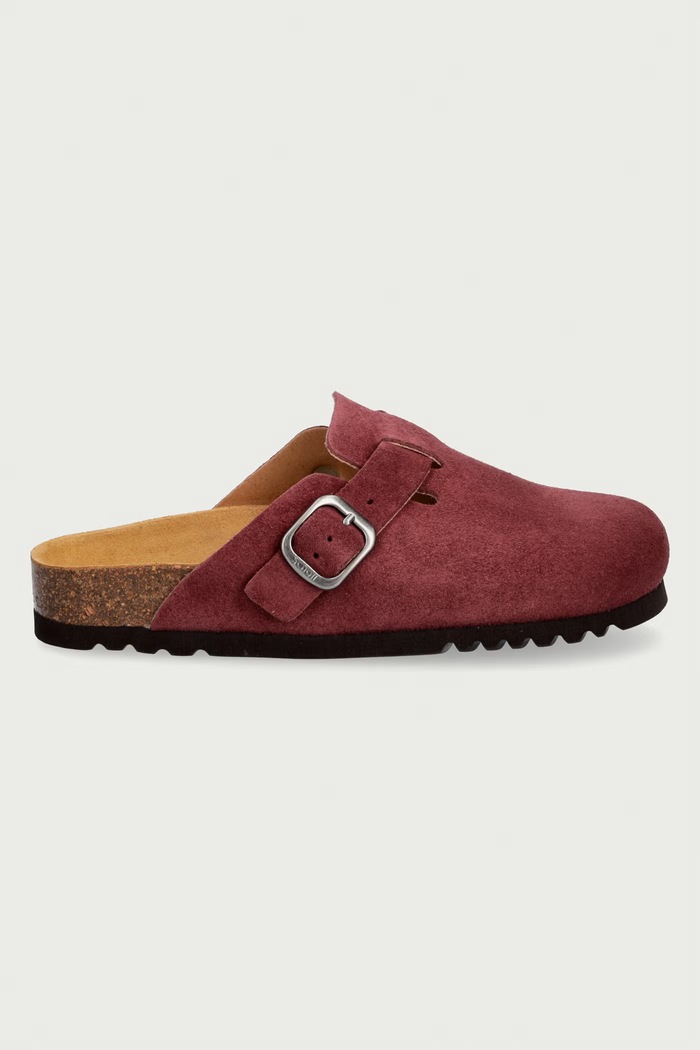 Scholl Šľapky mules dámske semišové FAE F321981014 burgundské AW26