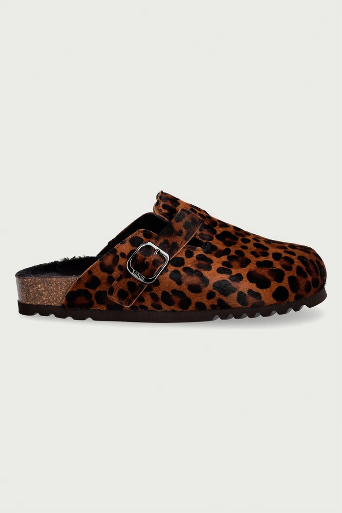 Scholl Šľapky mules dámske kožené FAE NEW F318144006 hnedá AW26
