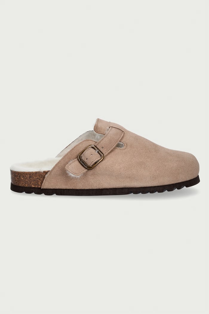 Scholl Šľapky mules dámske semišové FAE NEW F318102361 béžová AW26