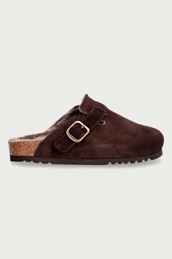 Scholl Σαγιονάρες mules Γυναικεία σουέτ FAE NEW F318101206 καφέ AW26