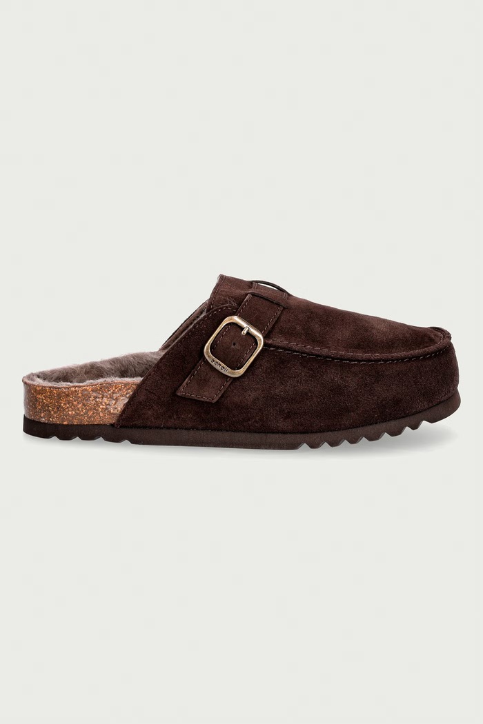 Scholl Σαγιονάρες Ανδρικές σουέτ DAKOTA FUR F014601019 καφέ AW26