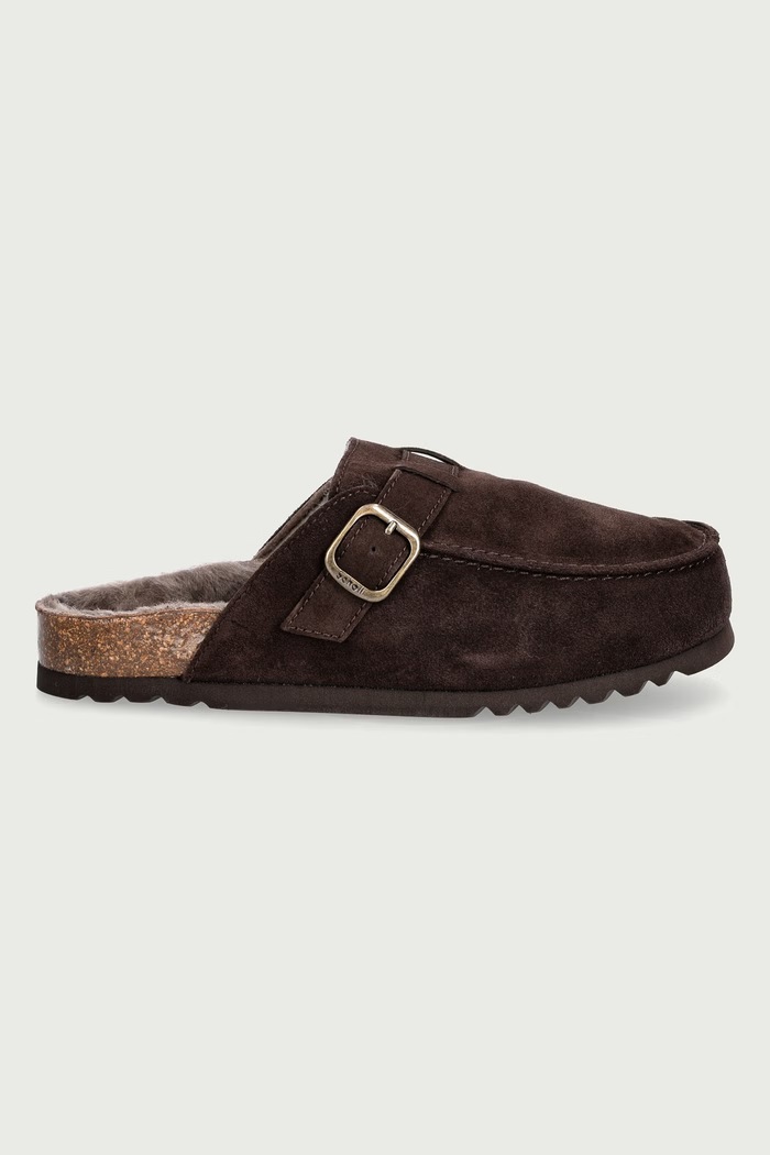 Scholl Pantofle pánské semišové DAKOTA FUR F014601019 hnědá AW26