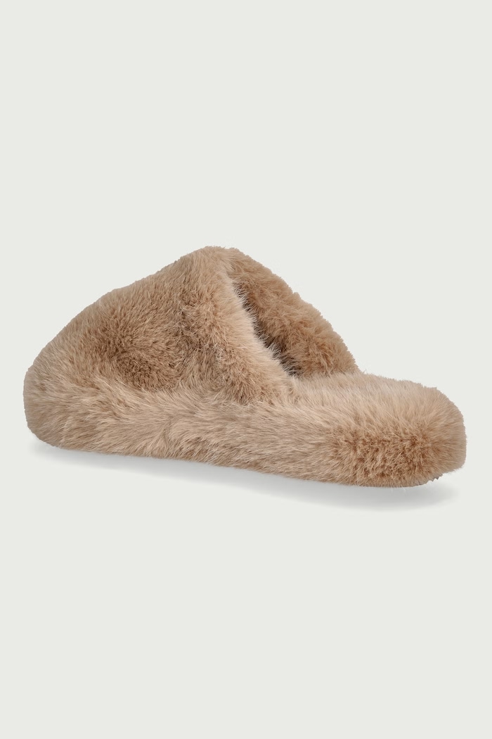 Cipők Scholl Női plüss anyagból FLUFFY MULE papucs F013942361 bézs