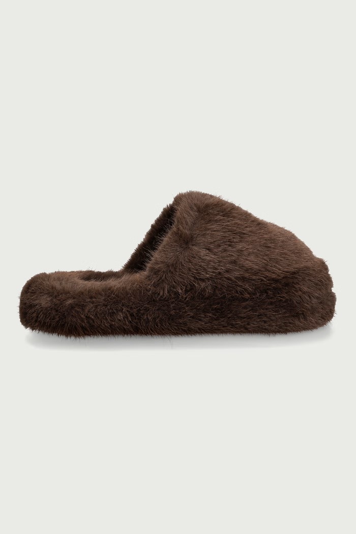 Scholl Kapcie damskie FLUFFY MULE F013941019 brązowy AW26