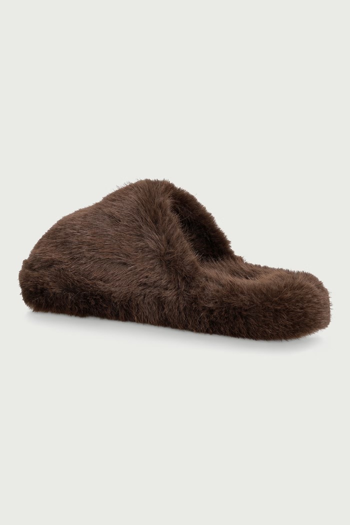 Obuwie Scholl Kapcie damskie FLUFFY MULE F013941019 brązowy