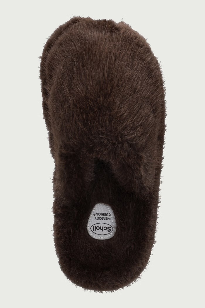 Kapcie damskie FLUFFY MULE Scholl F013941019 brązowy