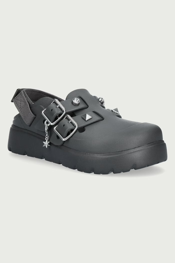 Crocs Klapki na platformie damskie Loaferette Star Studded Clog szary 214212.0YK