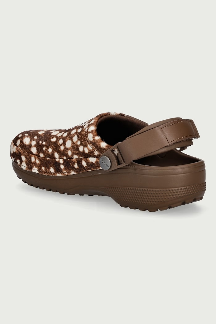 Obuwie Crocs Klapki damskie skórzane Classic Crafted Pony Hair Clog 214047.2PO brązowy