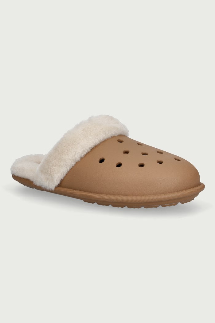 Crocs Kapcie damskie Classic Fuzz Scuff Slipper beżowy 212143.2EY