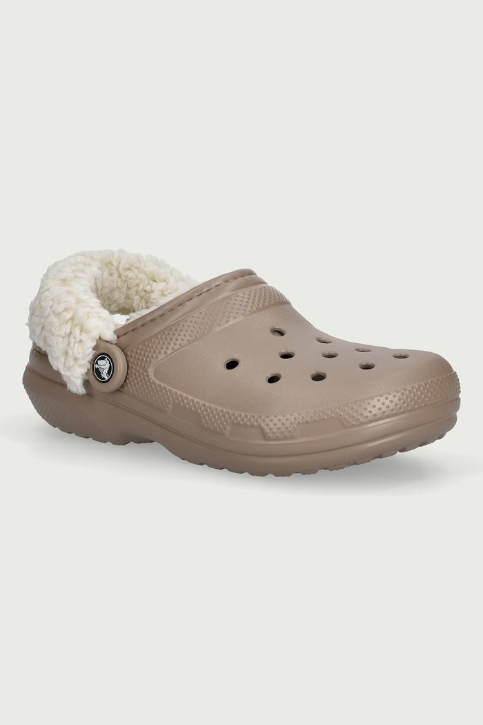 Crocs Kapcie damskie Classic Fleece Lined Clog beżowy 211396.195