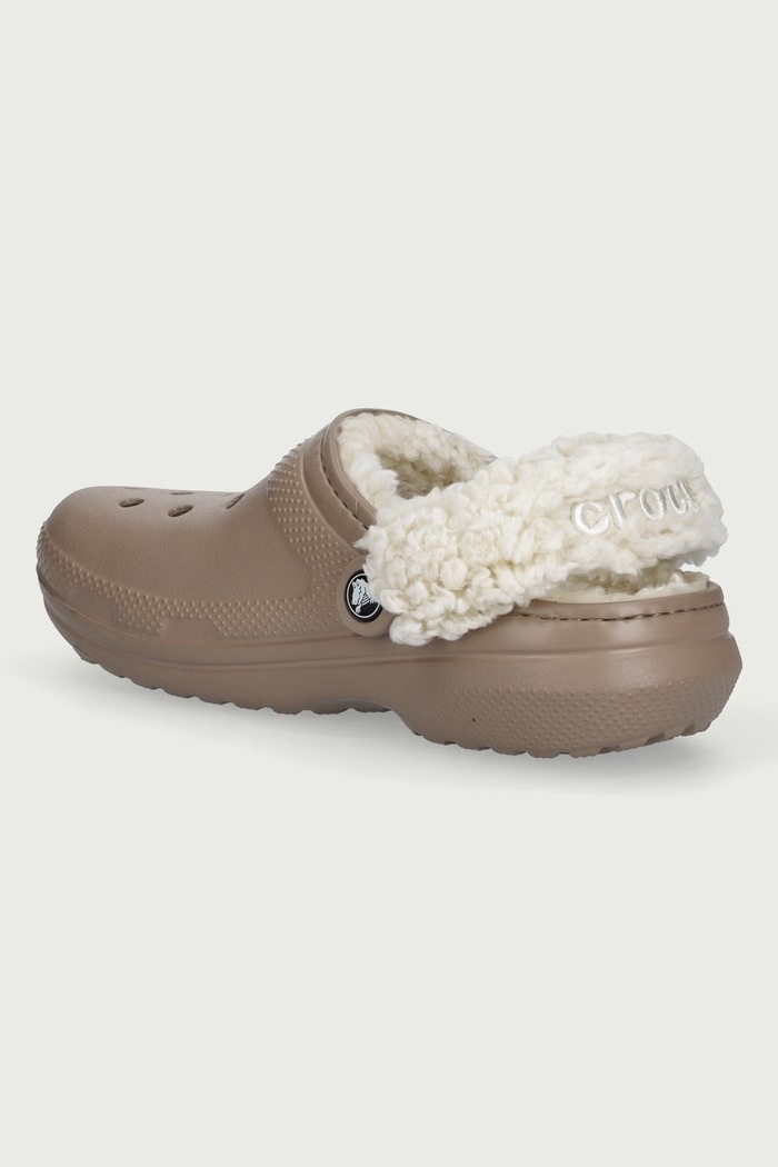 Obuwie Crocs Kapcie damskie Classic Fleece Lined Clog 211396.195 beżowy