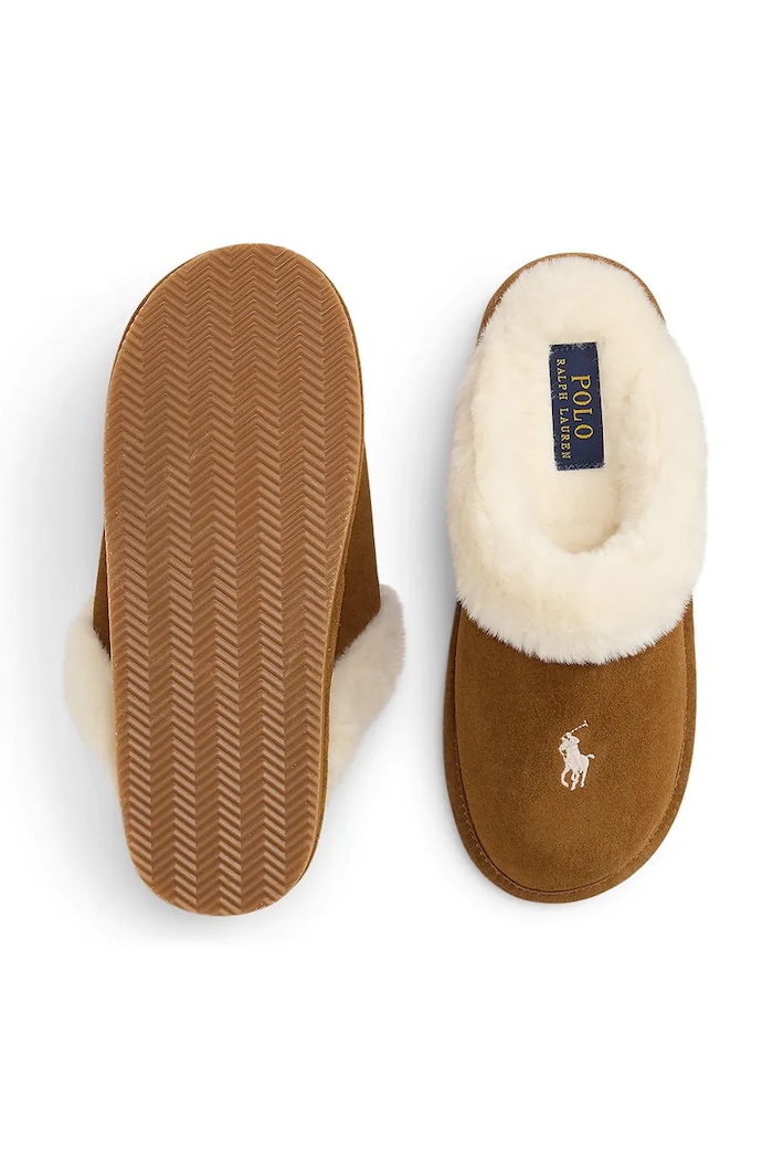 Papuče pánske semišové Kayleigh Polo Ralph Lauren 842P24251003.201 hnedá