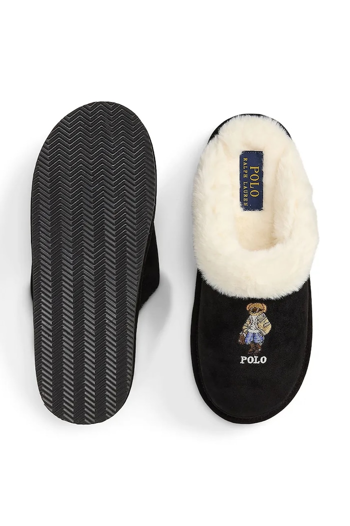 Παντόφλες Γυναικείες σουέτ Kayleigh Br Polo Ralph Lauren 842P24250001.001 μαύρο
