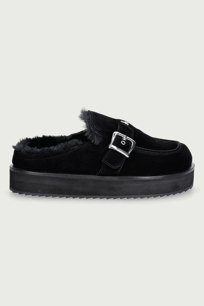 Patrizia Pepe Kapcie damskie zamszowe 2Z0004.L033.FB30 czarny AW26