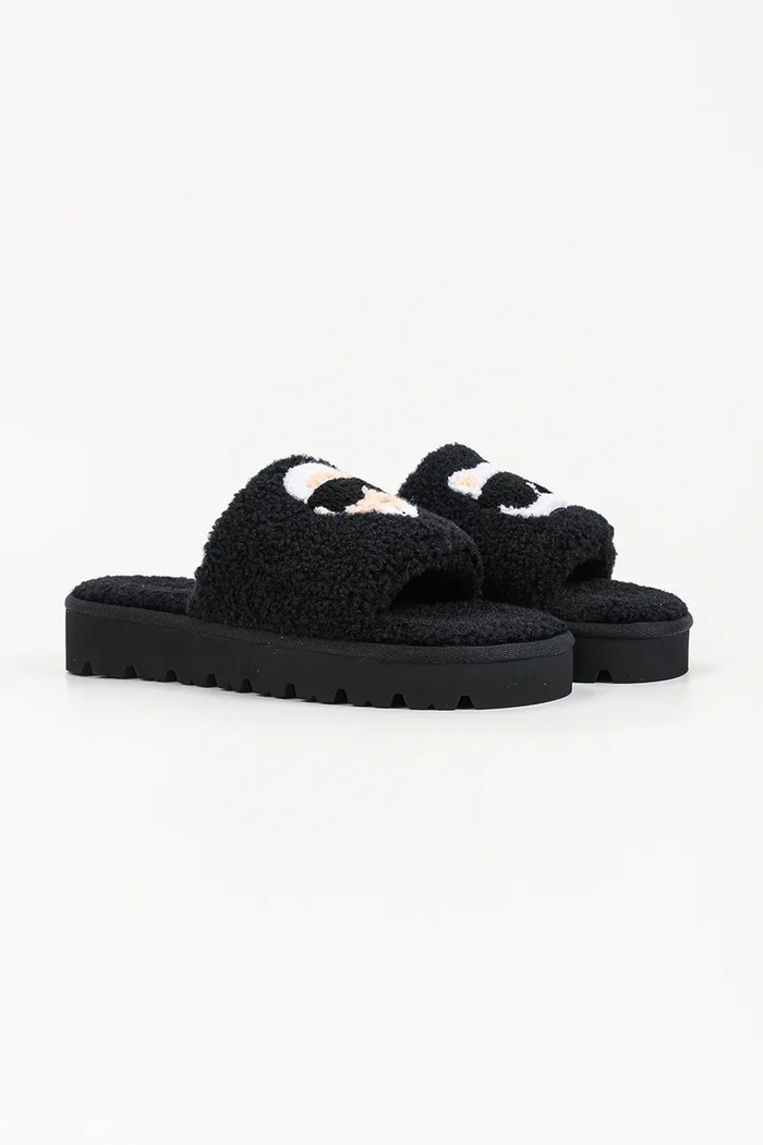 Karl Lagerfeld Kapcie damskie Skylar KL47600T.W00 czarny AW26