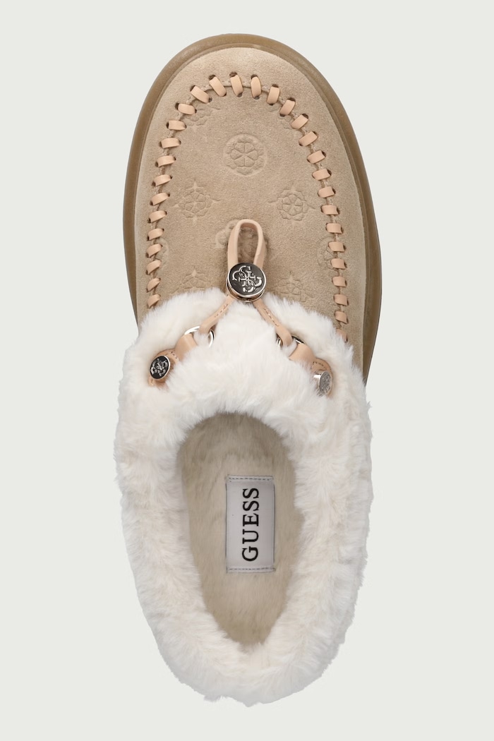 Παντόφλες Γυναικείες σουέτ KENDRY Guess FLFKEY.LEA19.NATU μπεζ