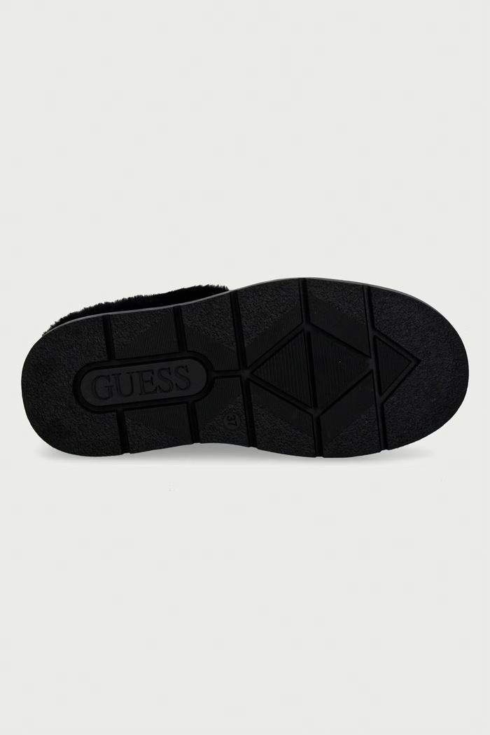 Papuci de casă pentru femei KENDRY Guess negru FLFKEY.LEA19.BLACK