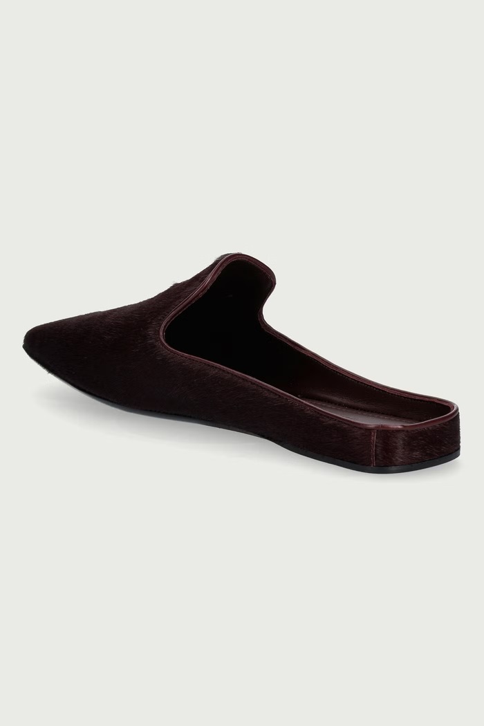 Obuwie Max Mara Klapki mules damskie skórzane 2624526092600 bordowy
