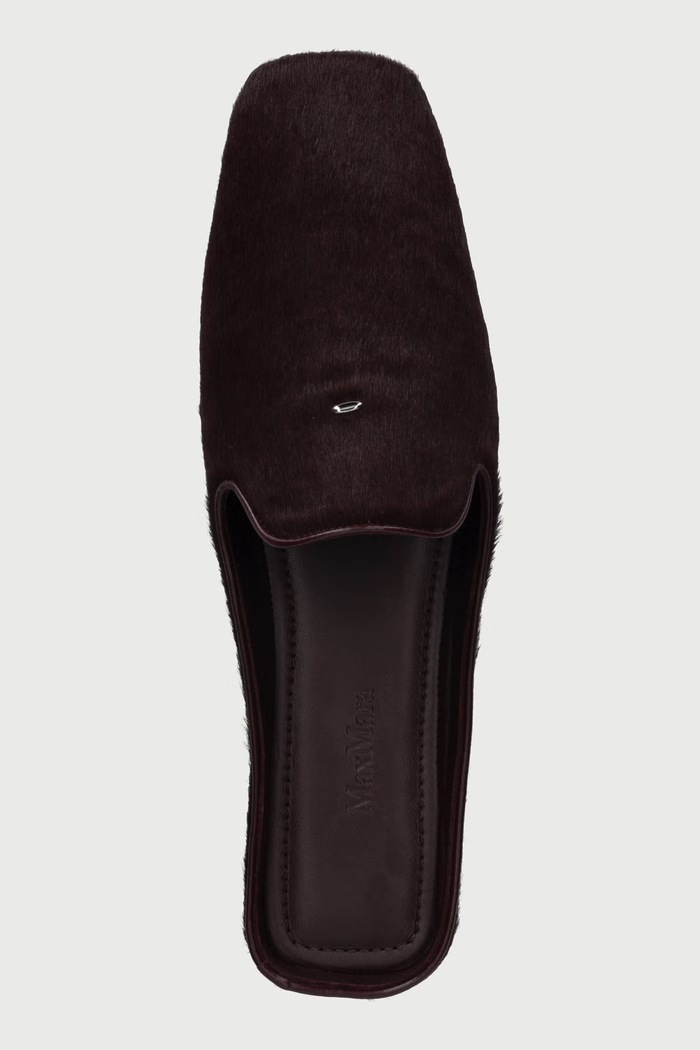 Klapki mules damskie skórzane Max Mara 2624526092600 bordowy
